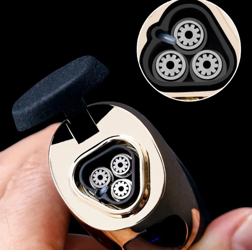 Brand Windproof Strong three Flame Cigarette Lighters USB Electric Touch Fire 4 Colors Jet Cigar Lighter NO Gas Gadgets For Men