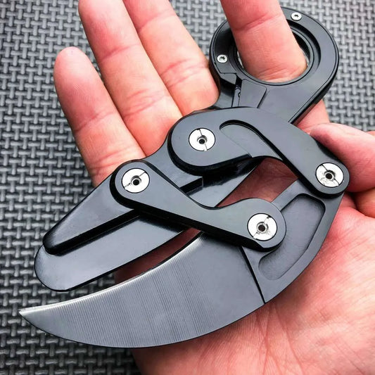 Double-arm Outdoor Knife Pocket All-steel Claw Mechanical Knives Tactical Multifunction Tool EDC Gadget Gift for Men