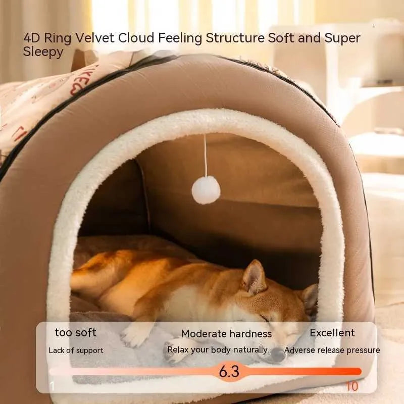 Big Dog Nest Winter Warm Dog House Removable and Washable Dog Bed Seasonal Large Dog House Type Pet Sleeping Supplies Cat Nest