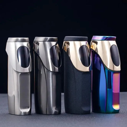 Brand Windproof Strong three Flame Cigarette Lighters USB Electric Touch Fire 4 Colors Jet Cigar Lighter NO Gas Gadgets For Men