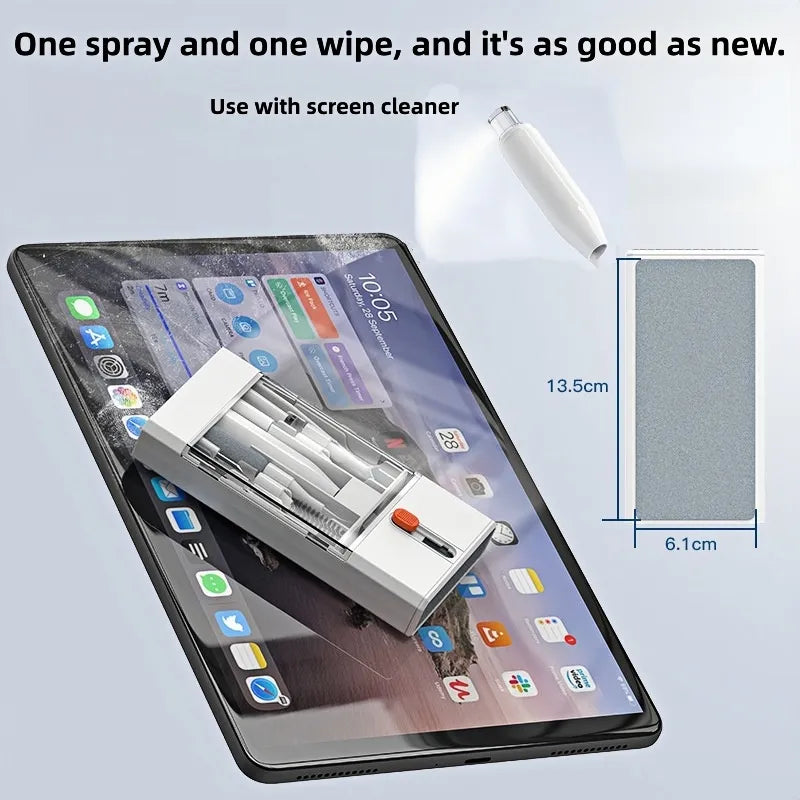 All-inclusive Multi-tool Kit for PC Care - Featuring Keyboard Scrubbers, Screen Wipers, and Smartphone Gadgets