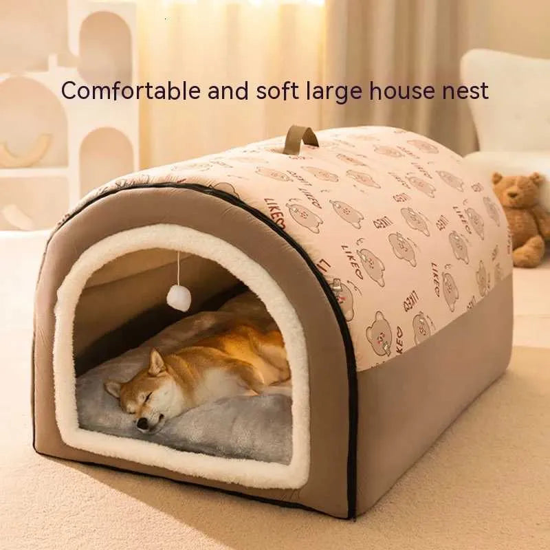 Big Dog Nest Winter Warm Dog House Removable and Washable Dog Bed Seasonal Large Dog House Type Pet Sleeping Supplies Cat Nest